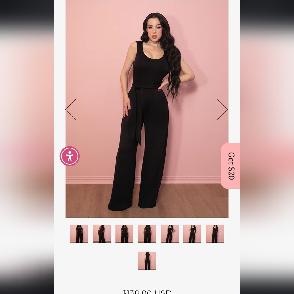 Sleeveless Black Wide-Leg Jumpsuit with Tie Waist